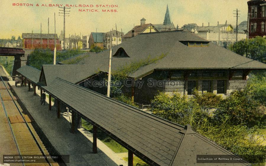 Postcard: Boston & Albany Railroad Station, Natick, Massachusetts